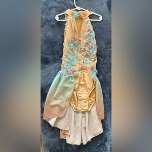 Neutral and light blue child XL lyrical/contemporary dance costume